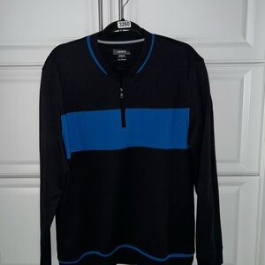 Alfani Men's Black and Blue Sweater LARGE